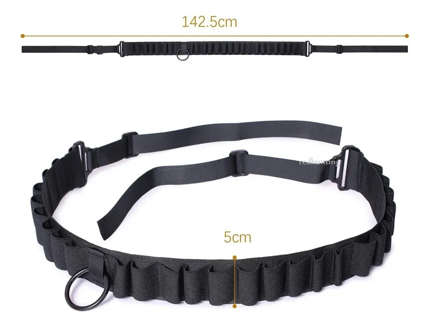 Tactical Bullet Strap 25 Round Shell Holder Belt Bandoli Adjustable Sling Shoulder Belt 12 15 16 20 Gauge - Image 2