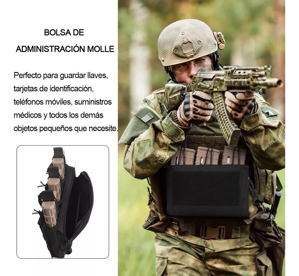 with Zipper, Triple Open-Top Pistol & Rifle Magazine Pouch, Acetate Fabric, Tactical Ammo Bag for Storage & Quick Access