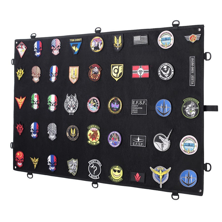 Tactical Patch Display Panel Holder Panel for Military Army Spiritual Hook and Loop Emblems 71.12 cm x 109.22 cm (Black - 71.12 cm x 109.22 cm) - Image 2