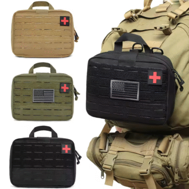 Molle Medical Bag for Sports Survival, Red Cross Patch, Lightweight, Emergency Medical Bag, Magic Tape, Camping Hiking and Hunting