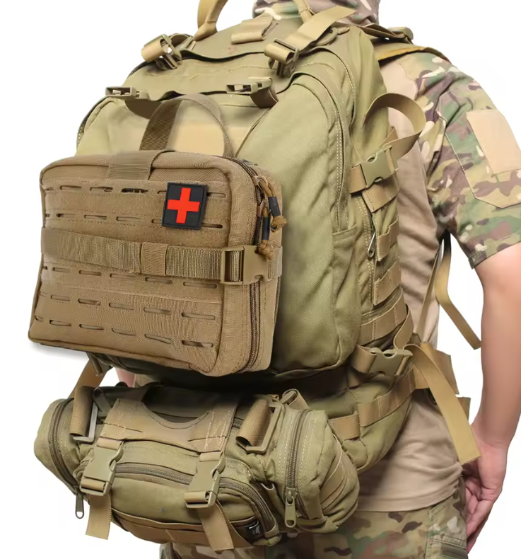 Molle Medical Bag for Sports Survival, Red Cross Patch, Lightweight, Emergency Medical Bag, Magic Tape, Camping Hiking and Hunting - Image 2