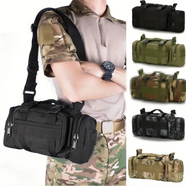 Soft Shell Waist Pack with Zipper Closure - Durable, Multi-Pocket Design for Camping, Hiking, and Outdoor Activities, Camping Gear | Utility Waist Bag | Zippered Pockets, Utility Pouches