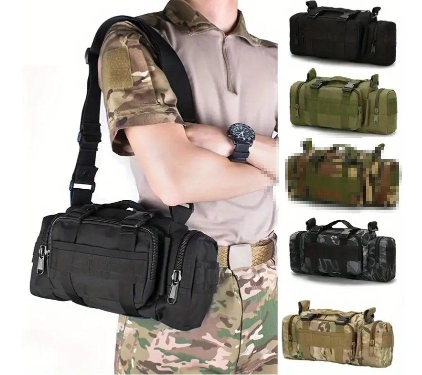 Soft Shell Waist Pack with Zipper Closure - Durable, Multi-Pocket Design for Camping, Hiking, and Outdoor Activities, Camping Gear | Utility Waist Bag | Zippered Pockets, Utility Pouches
