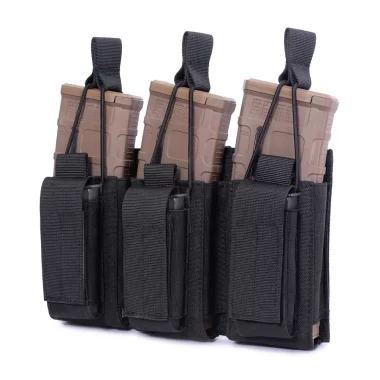 For Tactical Vest Molle Triple/Double Mag Pouch Carrier Open Top Magazine Bag