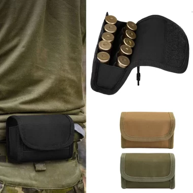 Tactical Molle Ammo Pouch 10 Rounds Shell Holder Bag Shoot Bullet Storage Pouch