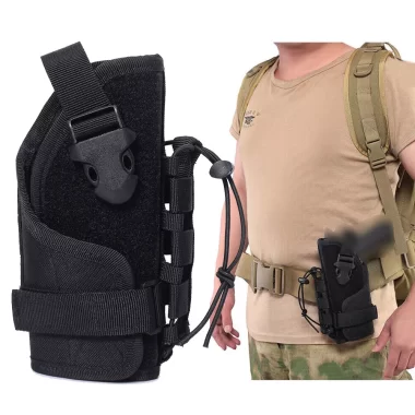 Tactical Adjustable Righthand Gun Holster Pouch Waist Bag Pistol Carry Bag Black