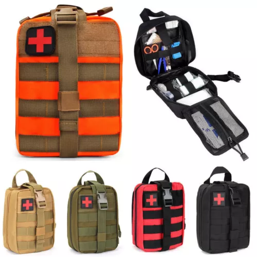 Tactical First Aid Bag, Outdoor First Aid Kit Medicine MOLLE Pouch Survival Utility Bag Emergency Responder Medic Bag Detachable Tactical MedicalBag for Hiking Camping Traveling - Image 4