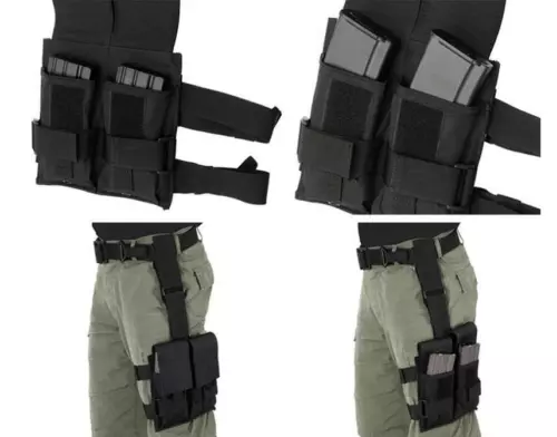 Tactical Drop Leg Double Magazine Pouch Outdoor Hunting Gun Rifle Mag bag - Image 2