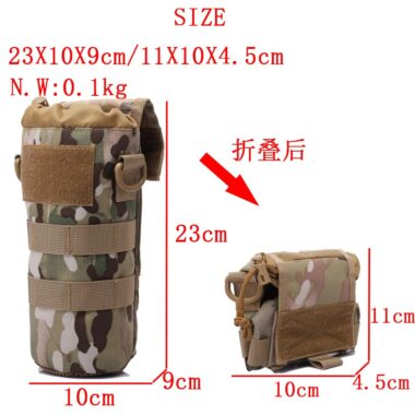 tacery Water Bottle Holder with Strap, Water Bottle Holder,Foldable Nylon Water Bottle - Nylon Water Bottle Foldable Pouch with Strap Foldable Water Bottle Sleeve