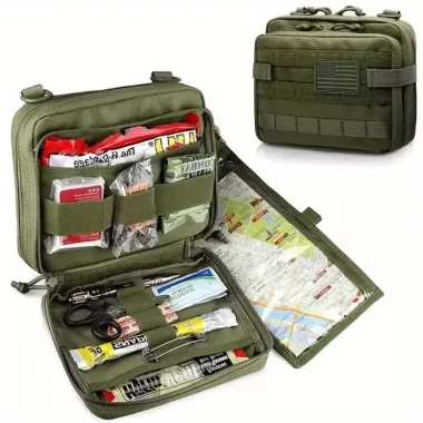 Men'S Tactical Waist Pack, Casual Style Nylon Multi-Pocket Utility Pouch with Elastic Loops, Hand Washable - Large Capacity Outdoor Travel and Gym Bag
