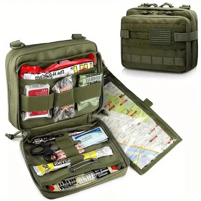 Men'S Tactical Waist Pack, Casual Style Nylon Multi-Pocket Utility Pouch with Elastic Loops, Hand Washable - Large Capacity Outdoor Travel and Gym Bag