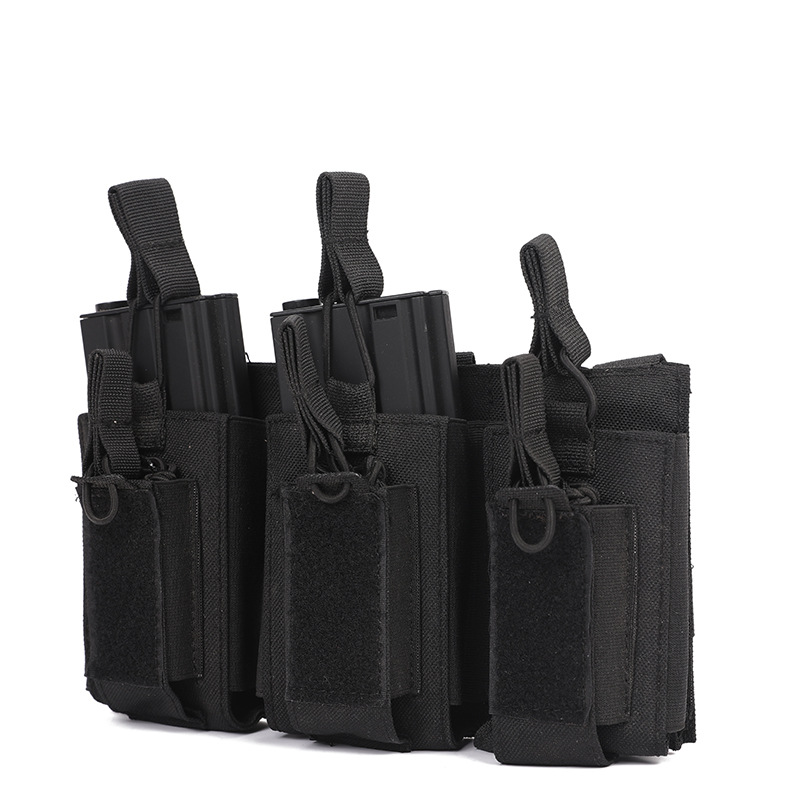 Triple Mag tactical bag, magazine and rifle bags with open lid, Mag pistol bags for Molle M4 M16 AK backpack/vest, Airsoft equipment - Image 2