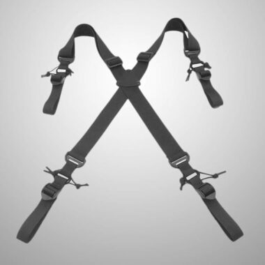 Men's High Performance Adjustable Chinlon/Nylon Black Suspender Back Support for Outdoor Sports