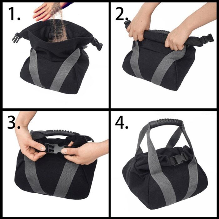 Workout Sandbag Tear Resistant With Ergonomic Handle 12oz Canvas Weightliftin - 图片 2