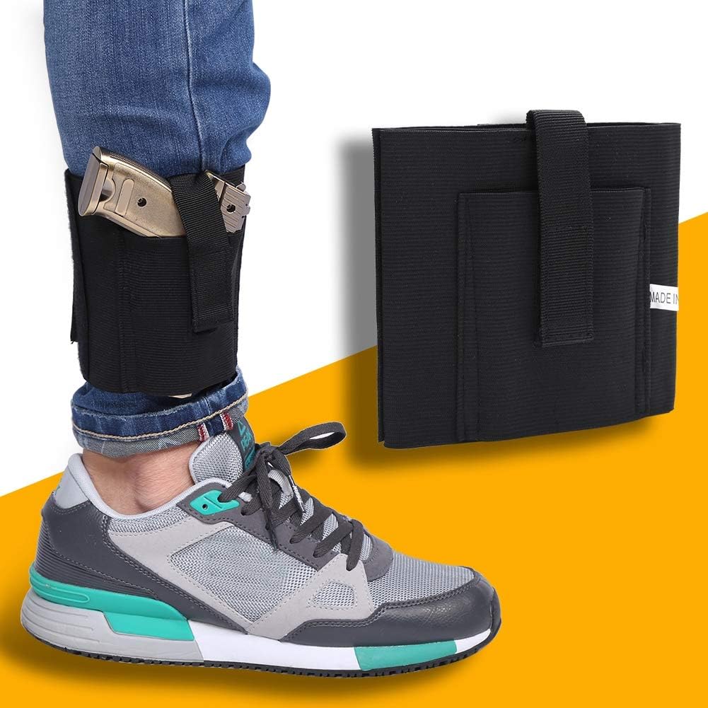The leg band hides the gun, and the holster hides the gun on the leg. For small handguns