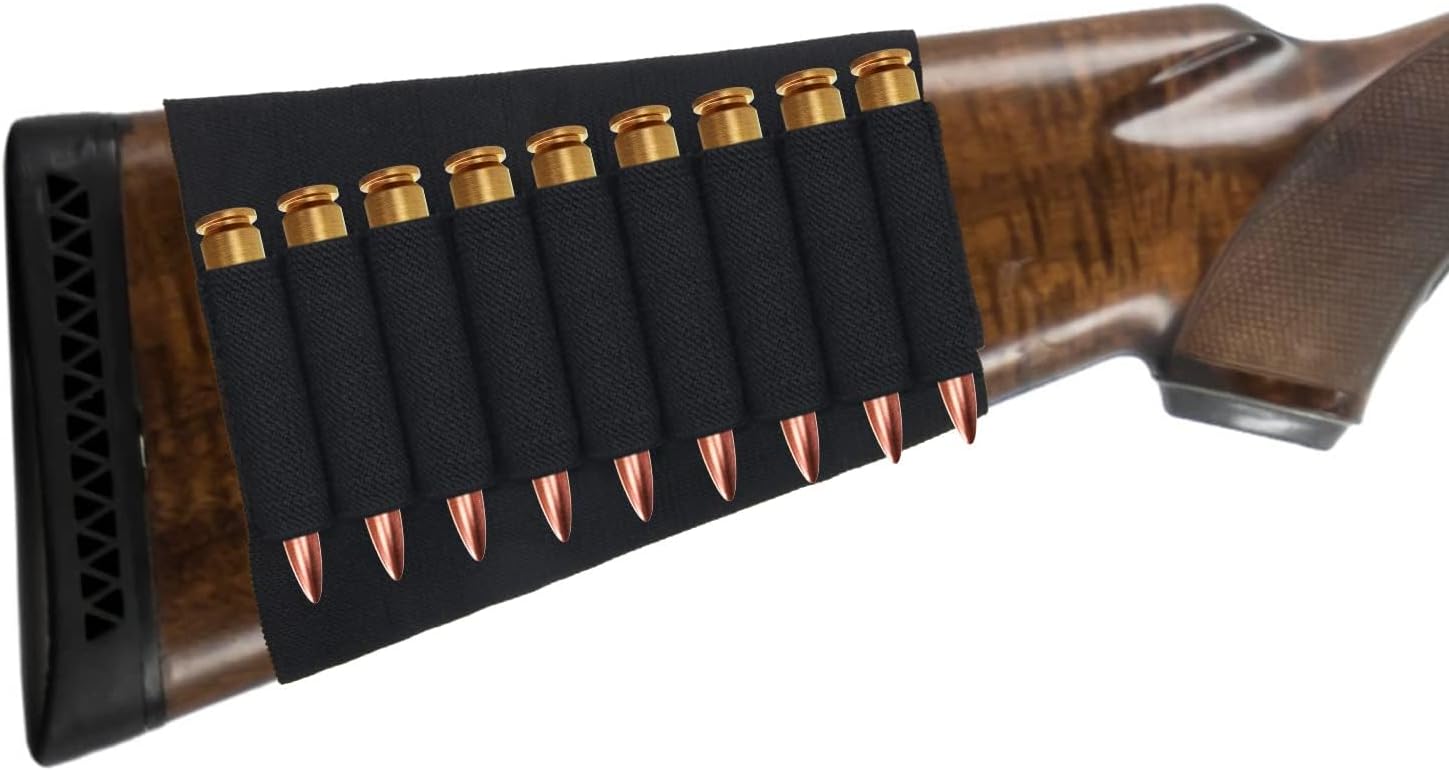 9 Round Rifle Buttstock Shell for .270, .30-30, .30-06, .45, 0.30in to 0.50in Ammo Shotgun