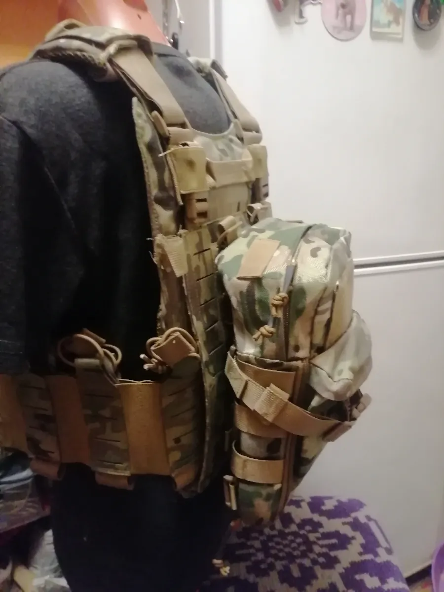 Tactical assault backpack Minimap Molles on the back panel of the bulletproof vest / Tactical military pouch Molle water bag pouch - Image 4