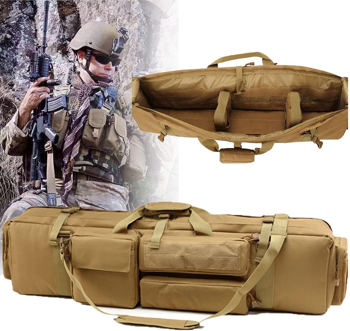 Tactical M249 Gun Bag Outdoor Carrying Shoulder Bag Hunting Shooting Airsoft Rifle Gun Carry Bag About 100cm - Image 2