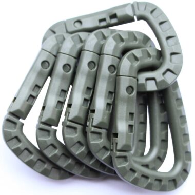 Tactical Carabiner Keychain - Hard Polymer Carabiners Climbing D Rings Light Weight Spring Snap Gear Clip Utility Hooks Backpack Hanging Buckle for Camping Hiking Fishing