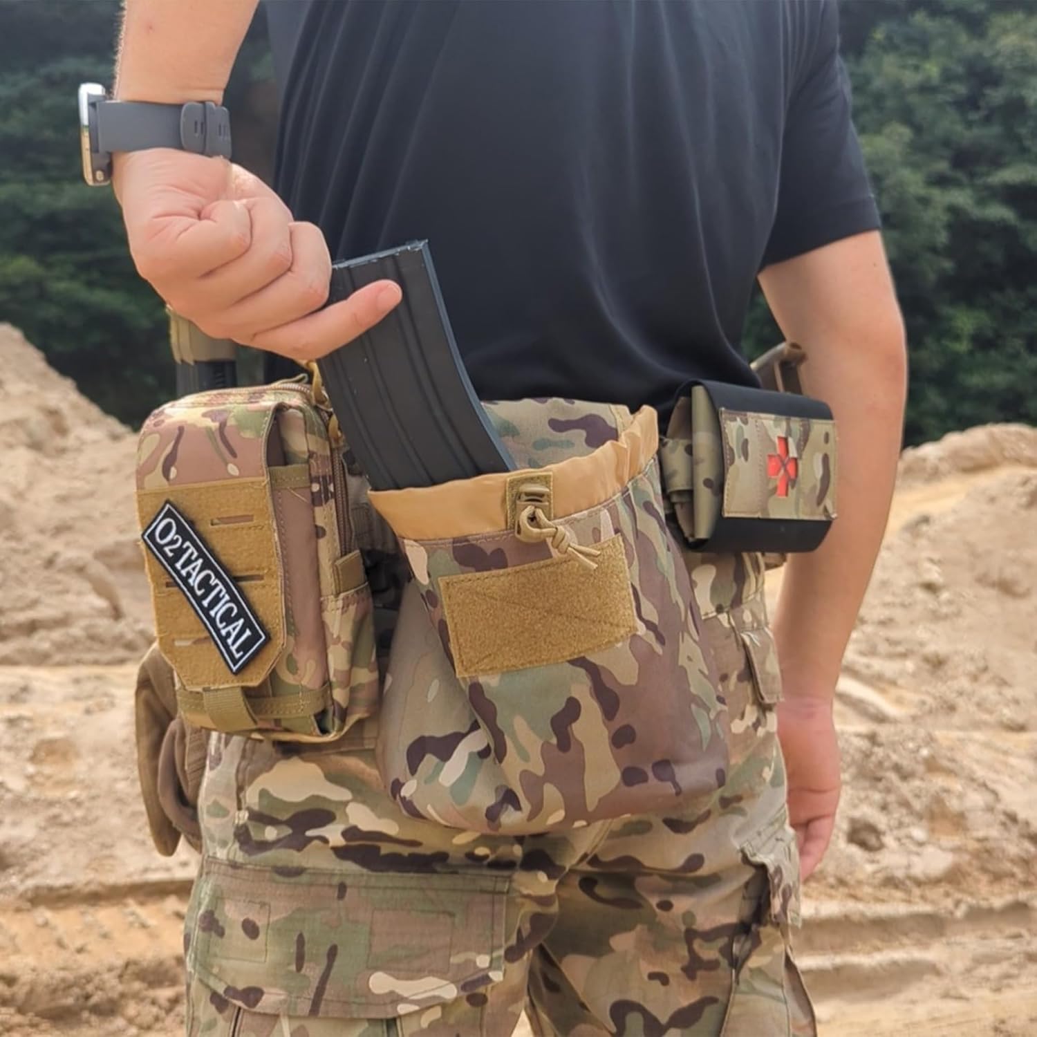 Tactical Utility Military Gun Ammo Waist Belt Drop Dump Pouch Molle Magazine Bag - Image 2