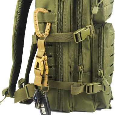 Tactical Key Ring Holder Gear Keychain Clip Nylon Webbing Quick Release Buckle Molle Bag Attachments