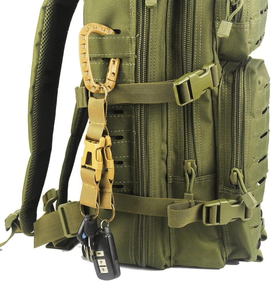 Tactical Key Ring Holder Gear Keychain Clip Nylon Webbing Quick Release Buckle Molle Bag Attachments