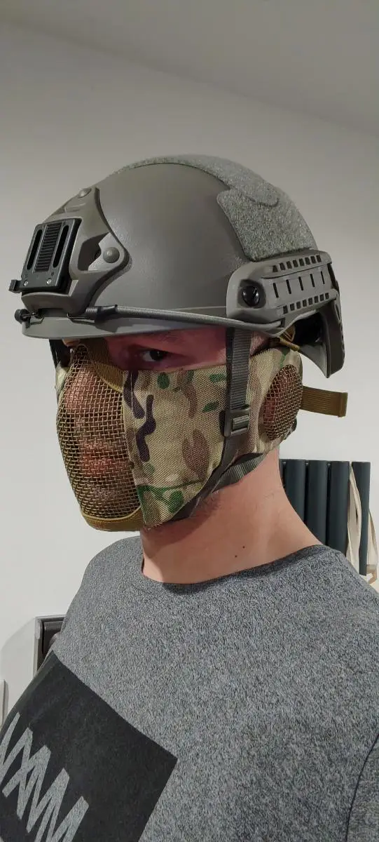Half-Face Mesh Breathable COS Face Mask - Comfortable Propulsion Prop Mask for Movie Filming & Gaming, Adjustable Ergonomic Design, Black, Filming Accessory, Secure Fit Design - Image 3