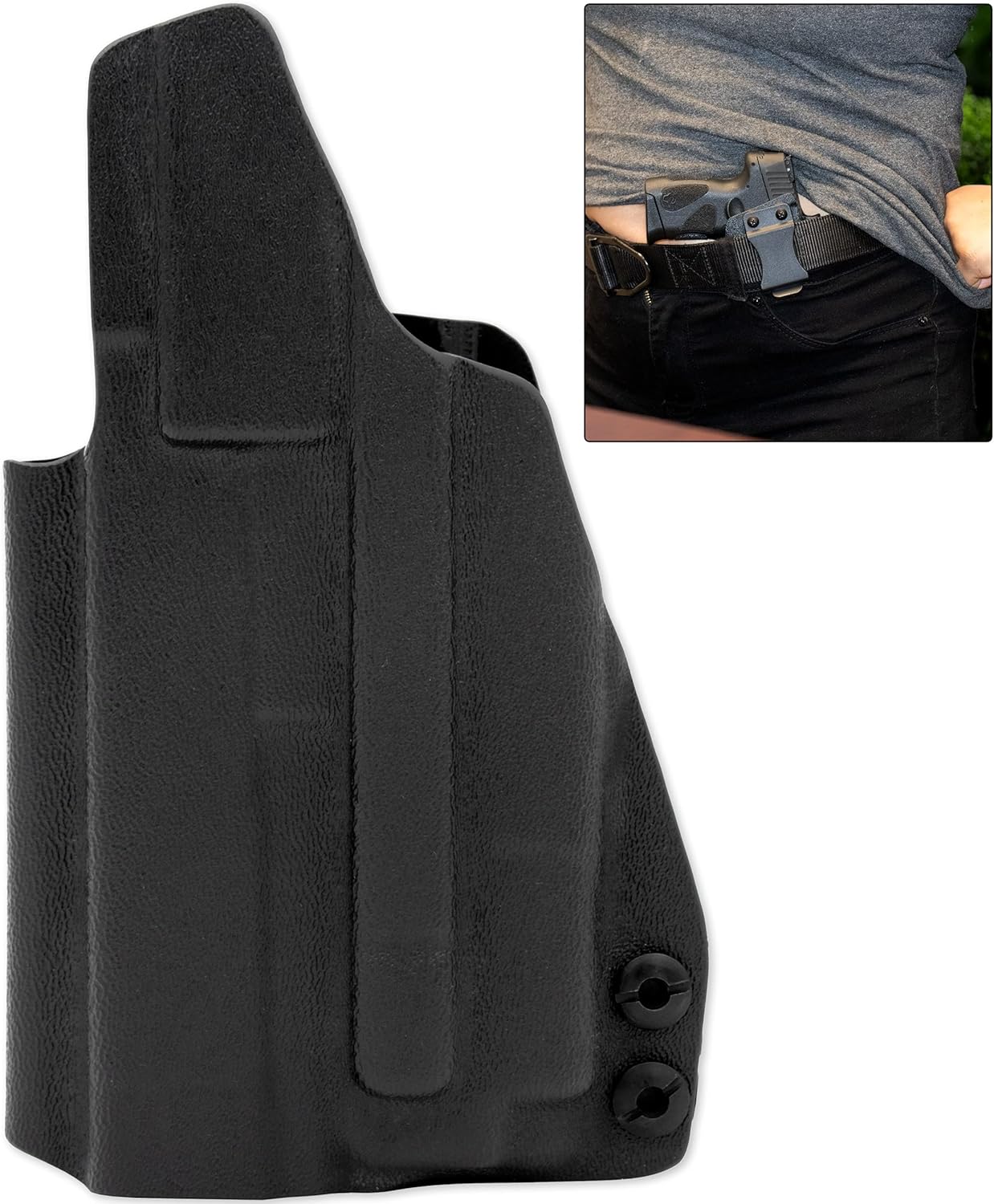IWB Holster fits Taurus G2C & G3C w/Olight PL-Mini 2 Attached (G2, G2S, PT-111, PT-140) Right Hand | Inside Waistband for Concealed Carry | Adjustable Retention - Image 2