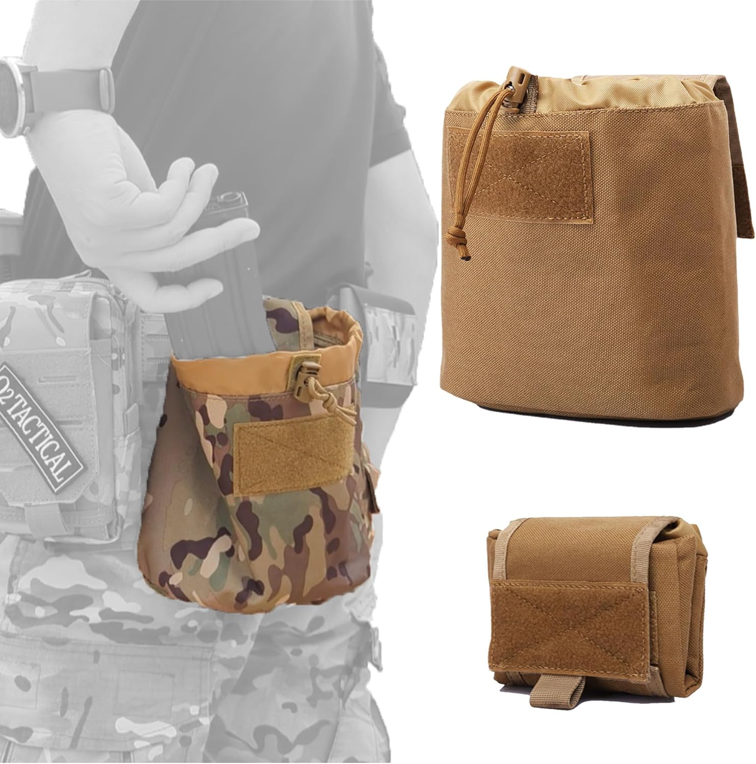 Tactical Magazine Utility Drop Dump Pouch Molle Military Gun Ammo Waist Belt Bag