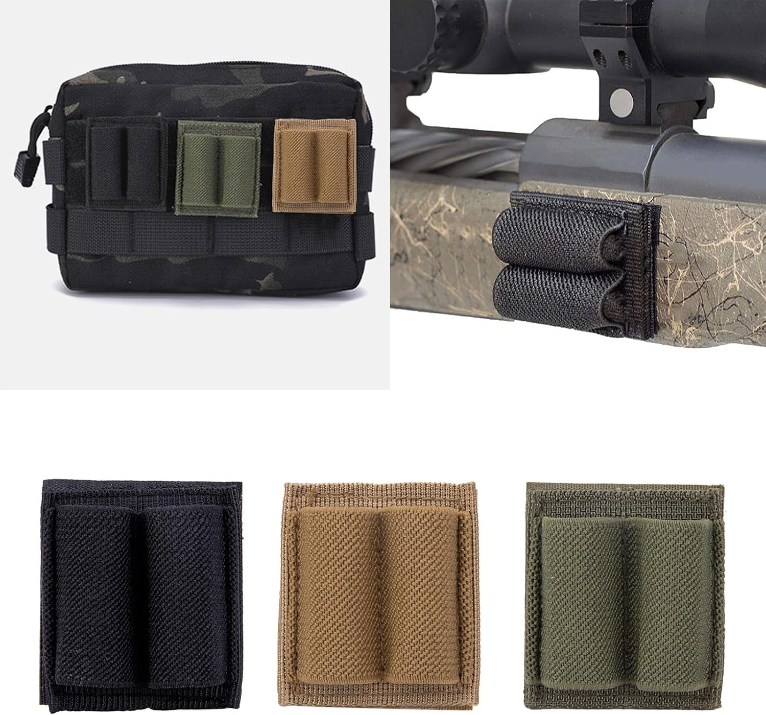 Tactical 2 Round Ammo Holder Adhesive Hook and Loop Cartridge Patch .308 / .243 - Image 2