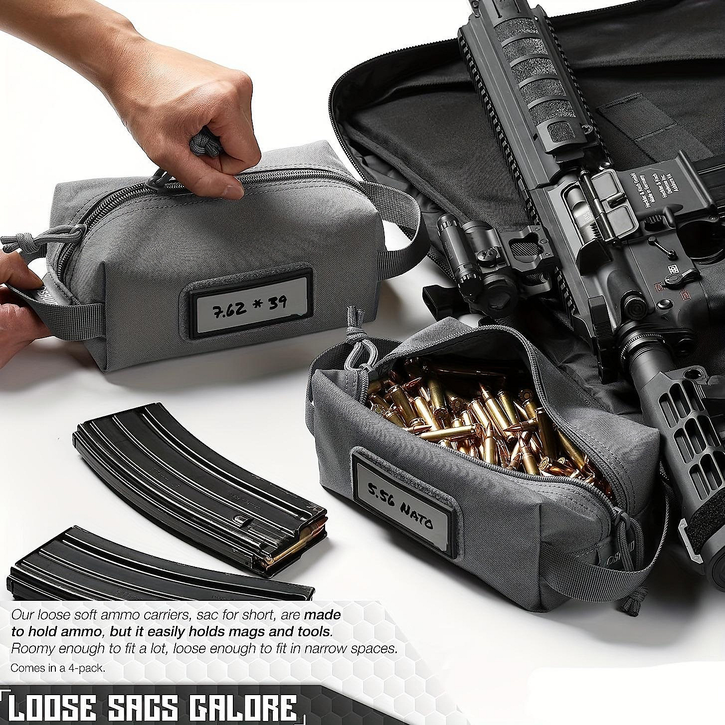 Ammo Bag, Pouch with Snap Ideal for Ammo Storage with Ammo Can and Box, Fit into or Hung on Range Bag, Rifle Bag - Image 2