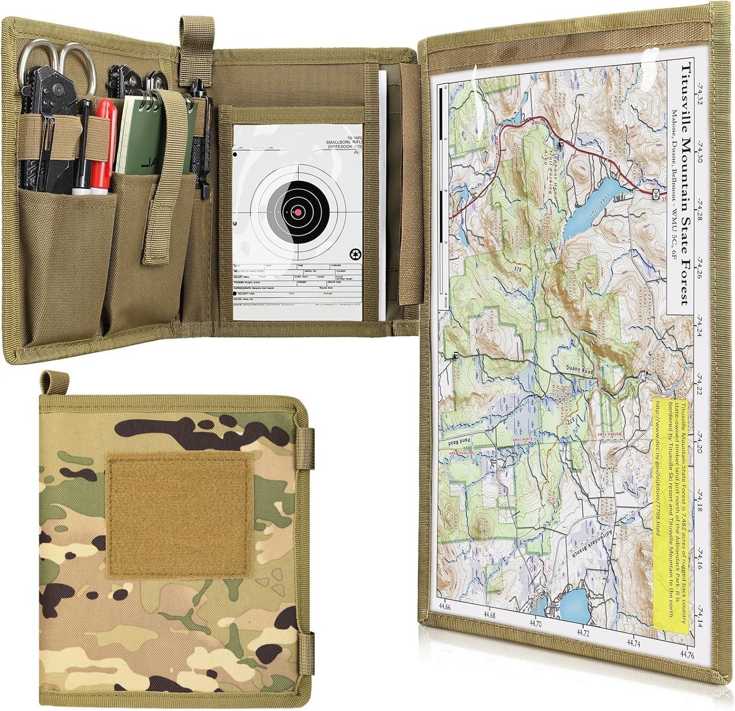 Map Case, Military Map Protector, Water-resistant Map Pouch Holder for Outdoors or Hiking