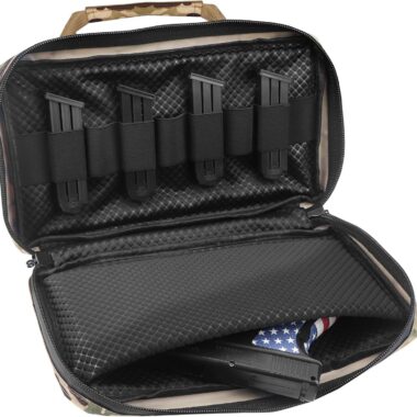 Pistol Case with Padded Range Bag Handgun Bag for Full-Size Handguns and Magazines Storage Bag