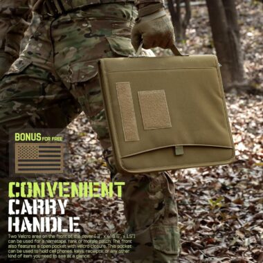 Tactical Notebook Portfolio Padfolio Ring Binder with Zipper, Army Military Notebook Planner Contains 25 Sheets A4 Letter Paper and Detachable 3-Ring, Multi-Storage Handle Bag for Out-Work