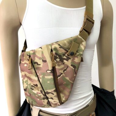 Men's Slim Fit Crossbody Chest Bag - Durable Fabric with Multiple Zippered Compartments, Adjustable Strap for Outdoor Sports, Commuting & Casual Use - Compact Underarm Shoulder Bag, Crossbody Bag, Handsfree Carry, Functional Compartments, Lightweight Carry, Unisex Accessory, Active Lifestyle, Sleek Design, Sturdy Zipper, Urban Commuters