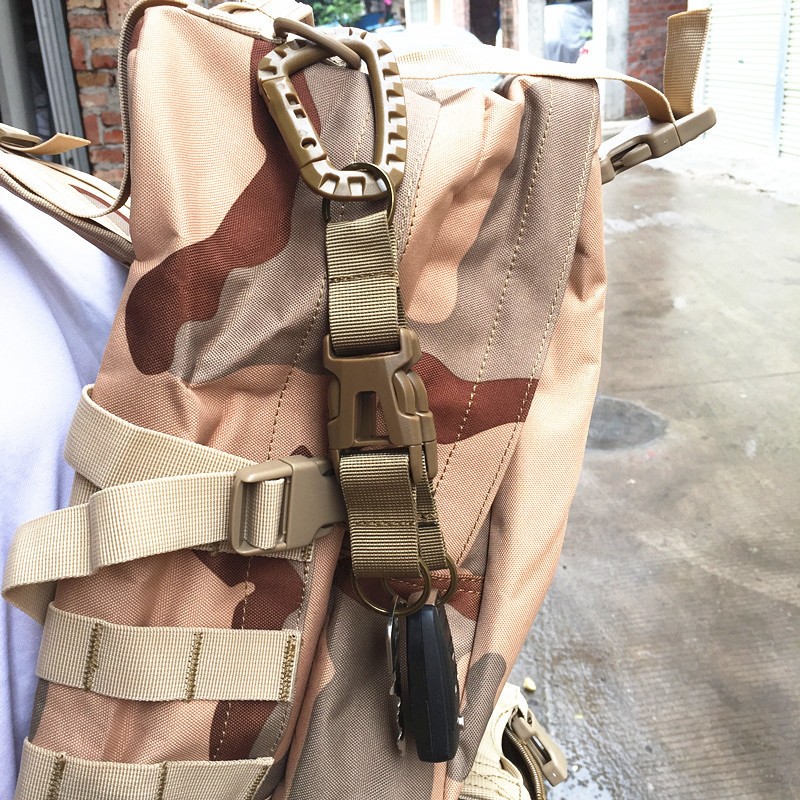 Tactical Key Ring Holder Gear Keychain Clip Nylon Webbing Quick Release Buckle Molle Bag Attachments - Image 3