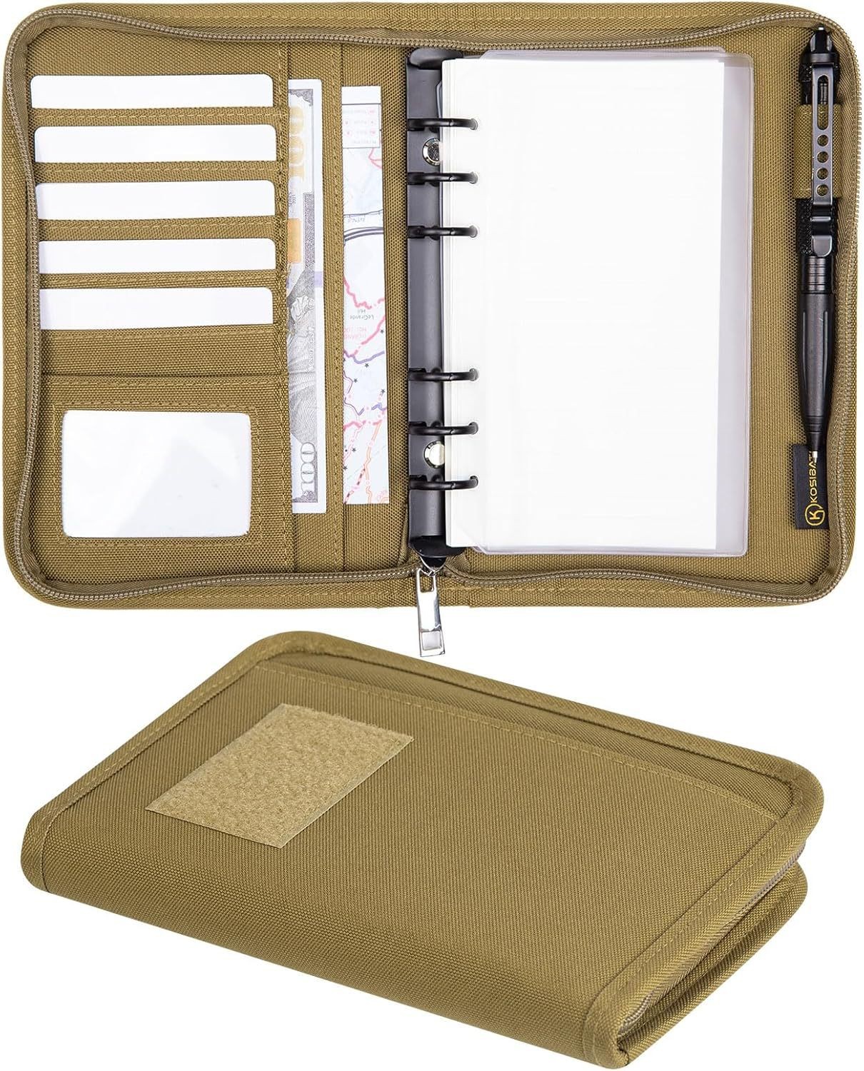A6 Tactical Notebook - Weatherproof Oxford Cloth, Zippered Padfolio with Ring Binder & Loose-Leaf Paper - Image 3