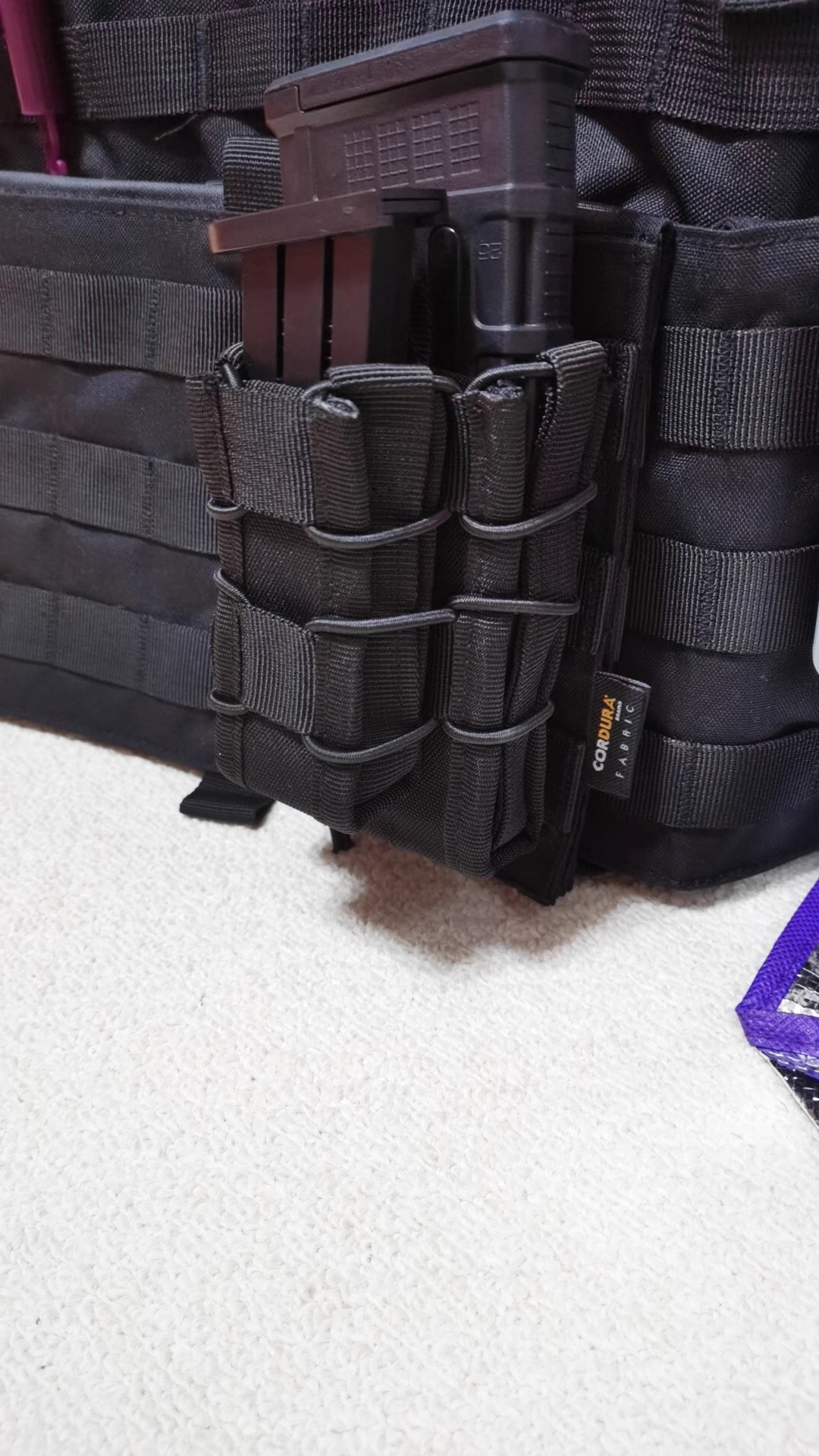 Airsoft Magazine Pouch, Handgun, Double AR/M4/M16, Compatible with Open Top, Mall, Reinforced Nylon, Holds 2 Electric Guns Equipment
