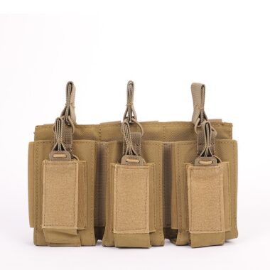 Triple Mag tactical bag, magazine and rifle bags with open lid, Mag pistol bags for Molle M4 M16 AK backpack/vest, Airsoft equipment