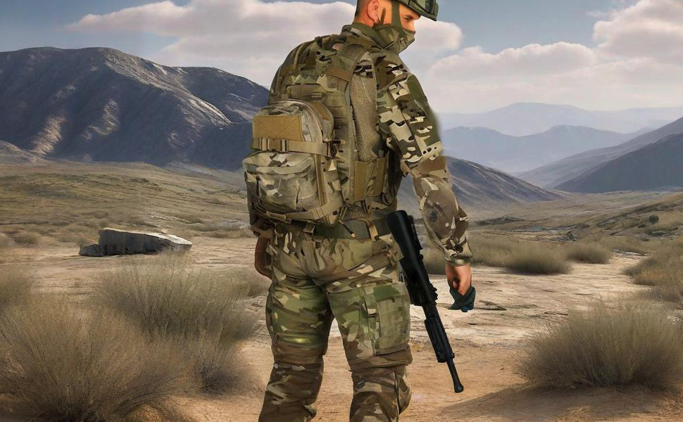 Tactical assault backpack Minimap Molles on the back panel of the bulletproof vest / Tactical military pouch Molle water bag pouch - Image 5