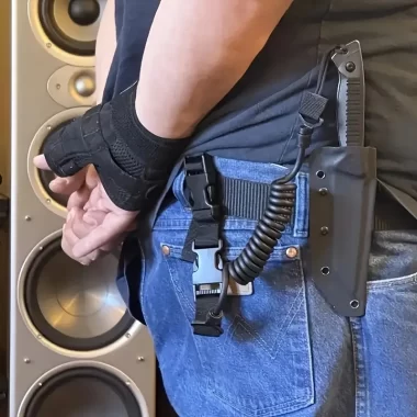 Tactical Pistol Spring Lanyard, Gun Strap, Anti-Lost, Multifunctional Elastic Keychain, Safety Rope, Outdoor Hunting Accessories