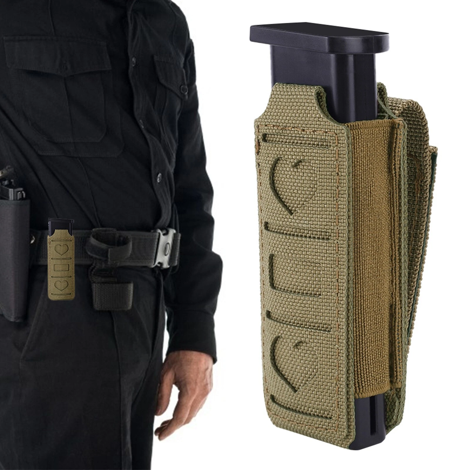 Tactical Molle Single Magazine Pouch Pistol Mag Pouch Waist Belt Holster Pouch - Image 2
