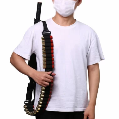 Tactical Ammo Holder Shotgun Rifle Sling for 12GA 20GA Gauge 25 Shell