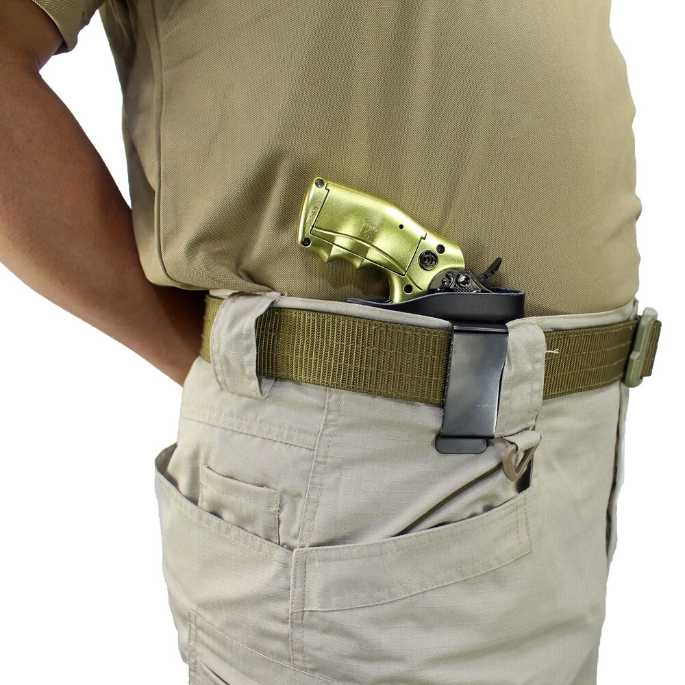 Tactical Concealed Carry M1911 IWB Leather Gun Holster for Most J Frame .38 Special Revolvers - Image 2