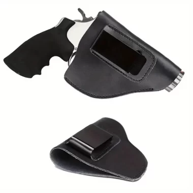 Tactical Concealed Carry M1911 IWB Leather Gun Holster for Most J Frame .38 Special Revolvers