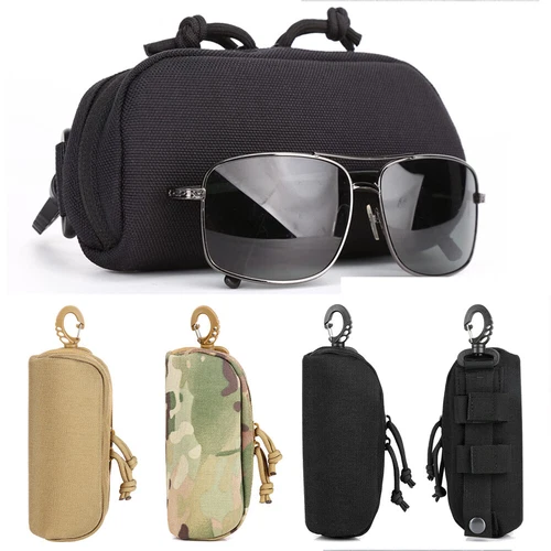 Tactical Molle Sunglasses Case Glasses Pouch Eyeglasses Hiking Carry Bag Pack