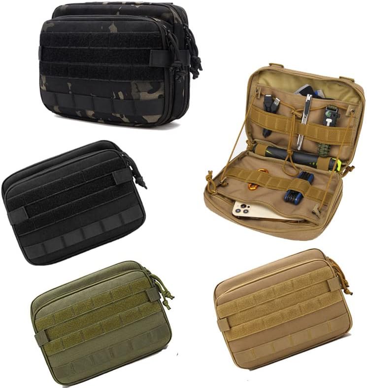 Tactical MOLLE Pouch Organizer Bag - Durable Polyester, Large Capacity with Zipper Closure, Multiple Internal Pockets for Tool Storage, Ideal for Outdoor and Travel Use, Tool Organization | MOLLE System Bag | Zippered Closure, Utility Hooks - Image 2