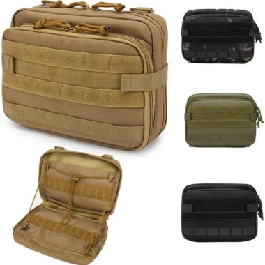 Tactical MOLLE Pouch Organizer Bag - Durable Polyester, Large Capacity with Zipper Closure, Multiple Internal Pockets for Tool Storage, Ideal for Outdoor and Travel Use, Tool Organization | MOLLE System Bag | Zippered Closure, Utility Hooks