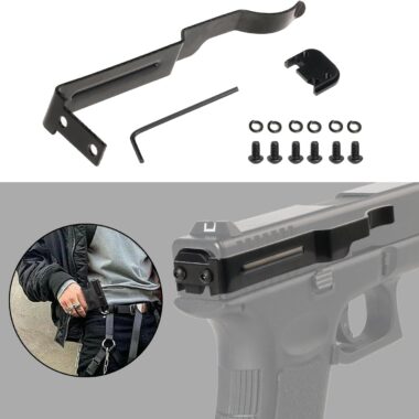 Universal holster with pistol clip for semi-automatic pistols, hidden ambidextrous belt clip