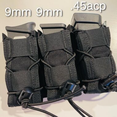 Funda triple para pistola Mag Uiversal Mag Moll Tactical Magazine funda para cargador individual doble apilamiento para calibres 0.354 in/.40 45acp Glock S&W M&P, Sig 226/229 y Springfield 1911, Sig